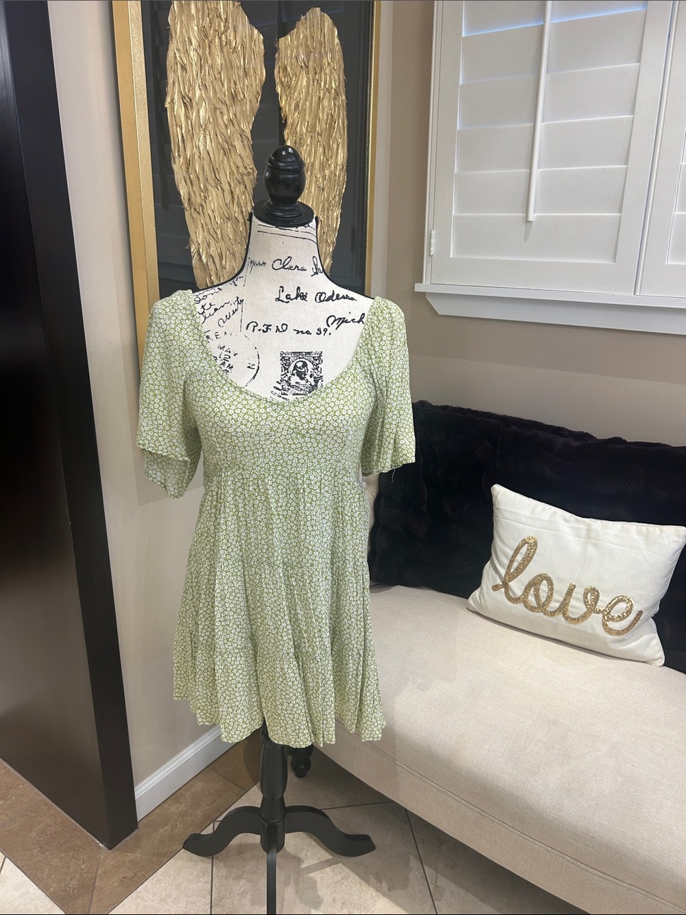 Billabong Light Sage Floral Mini Dress